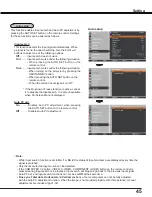 Preview for 45 page of Sanyo PLC-WL2503A Owner'S Manual