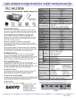 Sanyo PLC-WL2503A Specifications preview