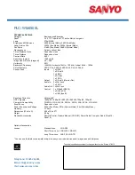 Preview for 2 page of Sanyo PLC-WM4500/L Specifications