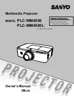 Sanyo PLC-WM4500 Owner'S Manual preview