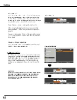 Preview for 62 page of Sanyo PLC-WM4500 Owner'S Manual