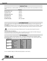 Preview for 84 page of Sanyo PLC-WM4500 Owner'S Manual