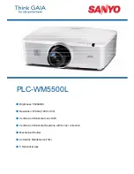 Sanyo PLC-WM5500/L Technical  Details preview