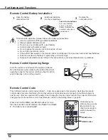 Preview for 12 page of Sanyo PLC-WR251 - True WXGA Projector Owner'S Manual