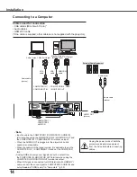 Preview for 14 page of Sanyo PLC-WR251 - True WXGA Projector Owner'S Manual