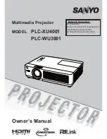 Preview for 1 page of Sanyo plc-wu3001 Owner'S Manual