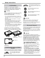 Preview for 6 page of Sanyo plc-wu3001 Owner'S Manual