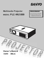 Preview for 2 page of Sanyo PLC-WU3800 Owner'S Manual