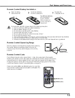 Preview for 14 page of Sanyo PLC-WU3800 Owner'S Manual