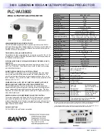 Sanyo PLC-WU3800 Specification Sheet preview