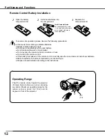 Preview for 12 page of Sanyo PLC-WXL46 Owner'S Manual