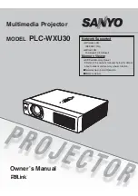 Sanyo PLC-WXU30 Owner'S Manual preview