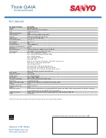 Preview for 2 page of Sanyo PLC-WXU30 Specifications