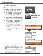 Preview for 21 page of Sanyo PLC-WXU7000A Owner'S Manual