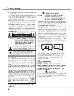 Preview for 4 page of Sanyo PLC-WXU700A Owner'S Manual