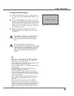 Preview for 23 page of Sanyo PLC-WXU700A Owner'S Manual