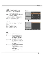 Preview for 49 page of Sanyo PLC-WXU700A Owner'S Manual