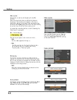 Preview for 62 page of Sanyo PLC-WXU700A Owner'S Manual