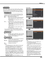 Preview for 45 page of Sanyo PLC-XC50A Owner'S Manual