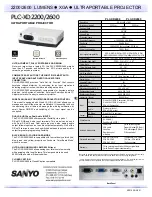 Sanyo PLC-XD2200 Specification Sheet preview