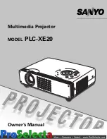 Preview for 1 page of Sanyo PLC-XE20 Owner'S Manual