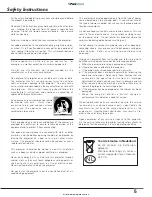 Preview for 5 page of Sanyo PLC-XE30 Owner'S Manual