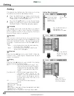 Preview for 42 page of Sanyo PLC-XE30 Owner'S Manual