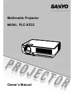 Sanyo PLC-XE32 Owner'S Manual preview