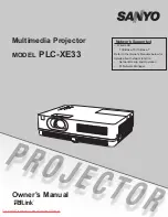 Sanyo PLC-XE33 Owner'S Manual preview