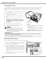 Preview for 54 page of Sanyo PLC-XE50A Owner'S Manual