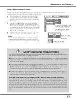 Preview for 57 page of Sanyo PLC-XE50A Owner'S Manual