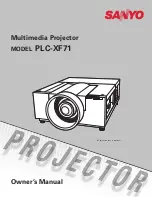 Sanyo PLC-XF100 Owner'S Manual preview