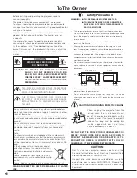 Preview for 4 page of Sanyo PLC-XF100 Owner'S Manual