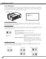 Preview for 60 page of Sanyo PLC-XF100 Owner'S Manual