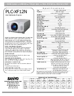 Sanyo PLC-XF12N Specifications preview