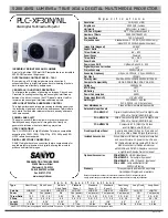 Sanyo PLC-XF30N Specifications preview