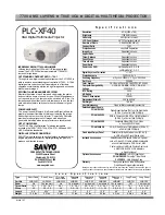 Preview for 1 page of Sanyo PLC-XF40 Specifications