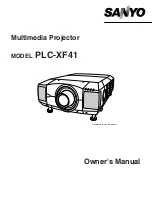 Preview for 1 page of Sanyo PLC-XF41 Owner'S Manual