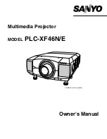 Sanyo PLC-XF46E Owner'S Manual preview