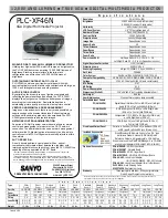 Sanyo PLC-XF46N Specifications preview