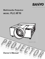 Sanyo PLC-XF70 Owner'S Manual preview
