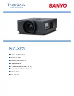 Preview for 1 page of Sanyo PLC-XF71 Specifications