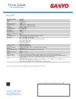 Preview for 2 page of Sanyo PLC-XF71 Specifications