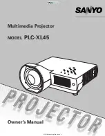 Sanyo PLC-XL45 Owner'S Manual preview