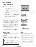 Preview for 18 page of Sanyo PLC-XL45 Owner'S Manual