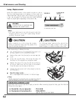 Preview for 62 page of Sanyo PLC-XL50 Owner'S Manual