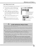 Preview for 63 page of Sanyo PLC-XL50 Owner'S Manual