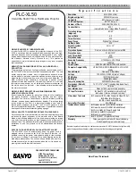 Preview for 1 page of Sanyo PLC-XL50 Specifications