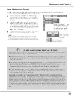 Preview for 59 page of Sanyo PLC-XL50A Owner'S Manual