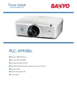 Sanyo PLC-XM100L Specifications preview